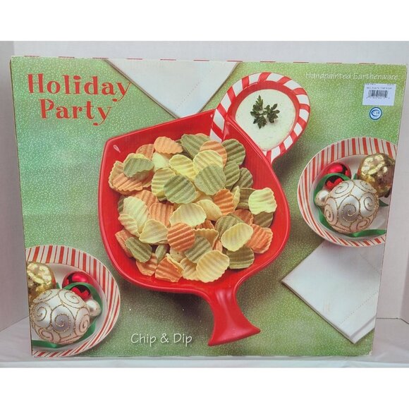 Holiday Party Platter Margarita Large Red Chip N Dip Christmas Le Gourmet Chef - Picture 2 of 10